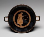 Terracotta kylix (drinking cup), Attributed to the Dokimasia Painter, Terracotta, Greek, Attic
