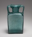 Glass rectangular bottle, Glass, Roman