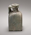 Glass square bottle, Glass, Roman