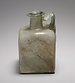 Glass square bottle, Glass, Roman