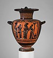 Terracotta hydria (water jar), Class of Hamburg 1917.477, Terracotta, Greek, Attic