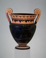 Terracotta volute-krater (bowl for mixing wine and water), Karkinos Painter, Terracotta, Greek, Attic