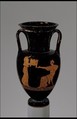 Terracotta Nolan neck-amphora (jar), Painter of London E 317, Terracotta, Greek, Attic