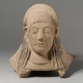 Terracotta protome of a woman, Terracotta, Etruscan