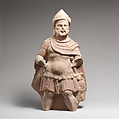 Limestone statue of a bearded warrior, Limestone, Cypriot