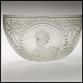Glass bowl decorated with four busts in roundels, Glass, Roman