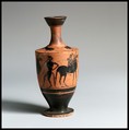 Lekythos, Attributed to the Little Lion Class, Terracotta, Greek, Attic