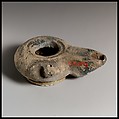 Terracotta oil lamp, Terracotta, Greek