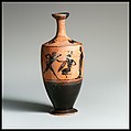 Terracotta lekythos (oil flask), Terracotta, Greek, Attic