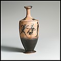 Terracotta lekythos (oil flask), Terracotta, Greek, Attic
