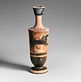 Lekythos, Attributed to the manner of the Haimon Painter, Terracotta, Greek, Attic