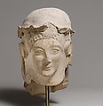 Terracotta head with wreath, Terracotta, Cypriot