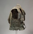 Bronze torso from an equestrian statue wearing a cuirass, bronze, Greek or Roman