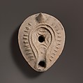 Terracotta oil lamp, Terracotta, Roman