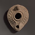 Terracotta oil lamp, Terracotta, Roman