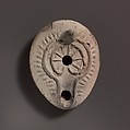 Terracotta oil lamp, Terracotta, Roman