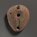 Terracotta oil lamp, Terracotta, Roman