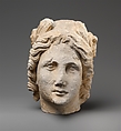 Limestone head of Apollo, Limestone, Cypriot