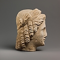 Limestone head of Apollo, Limestone, Cypriot