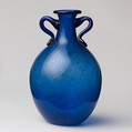 Glass two-handled bottle, Glass, Roman