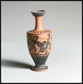Lekythos, Attributed to the Little Lion Class, Terracotta, Greek, Attic
