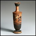 Terracotta lekythos (oil flask), Diosphos Painter, Terracotta, Greek, Attic