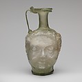 Glass double head-shaped flask, Glass, Roman