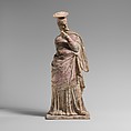 Terracotta statuette of a woman, Terracotta, Greek, perhaps from Asia Minor