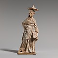 Terracotta statuette of a woman, Terracotta, Greek, Boeotian