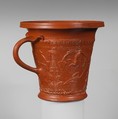 Terracotta modiolus (drinking cup), Terracotta, Roman