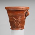 Terracotta modiolus (drinking cup), Terracotta, Roman