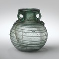 Glass aryballos (oil bottle), Glass, Roman