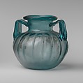 Glass two-handled jar, Glass, Roman