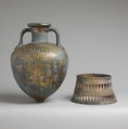 Bronze pointed neck-amphora with stand, Bronze, Greek