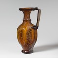 Glass jug with indented body, Glass, Roman