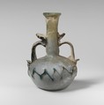 Glass two-handled bottle, Glass, Roman