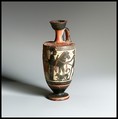 Terracotta lekythos (oil flask), Sappho Painter, Terracotta, Greek, Attic