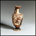 Terracotta lekythos (oil flask), Class of Athens 581.1, Terracotta, Greek, Attic