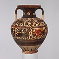 Terracotta neck-amphora (storage jar), Terracotta, Greek, Corinthian