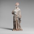 Terracotta draped woman, Terracotta, Greek, Boeotian
