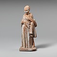 Terracotta statuette of a standing girl, Terracotta, Greek, Attic
