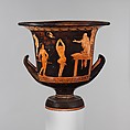 Terracotta calyx-krater (mixing bowl), Attributed to the Dolon Painter, Terracotta, Greek, South Italian, Lucanian