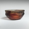 Glass ribbed bowl, Glass, Roman