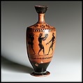 Terracotta lekythos (oil flask), Michigan Class, Terracotta, Greek, Attic