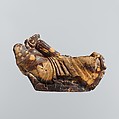 Carved amber bow of a fibula (safety pin), Amber, Etruscan