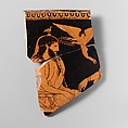 Fragment of a terracotta skyphos (deep drinking cup), Palermo Painter, Terracotta, Greek, South Italian, Lucanian