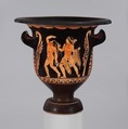 Terracotta bell-krater (mixing bowl), Attributed to Asteas, Terracotta, Greek, South Italian, Paestan