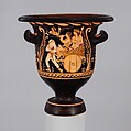 Terracotta bell-krater (mixing bowl), Attributed to Python, Terracotta, Greek, South Italian, Paestan
