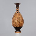 Terracotta lekythos (oil flask), Attributed to the Pagenstecher Class, Terracotta, Greek, South Italian, probably Paestan