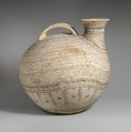 Terracotta askos (flask with a spout and handle over the top), Terracotta, Native Italic, Daunian, Canosan